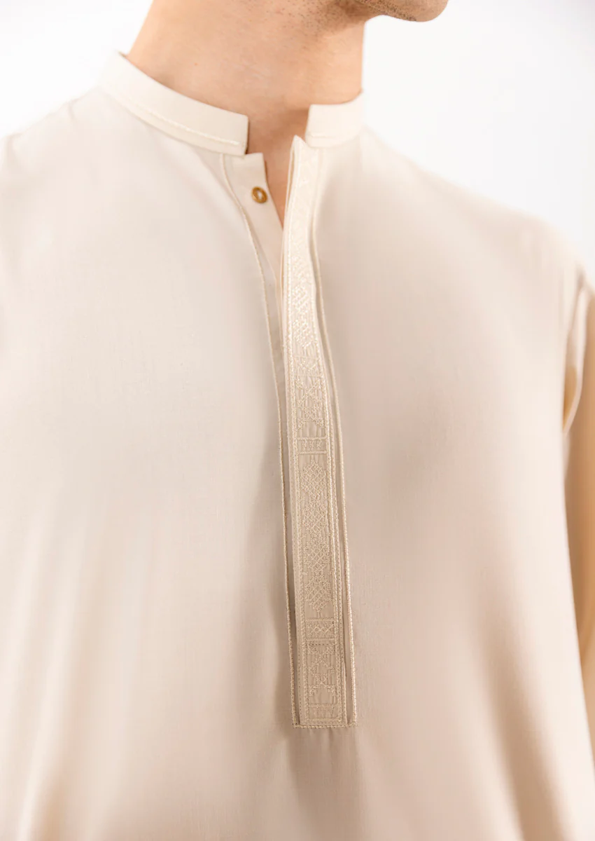 Cream-Blended-Shalwar Suit - (M25SSE2058) - Image 6