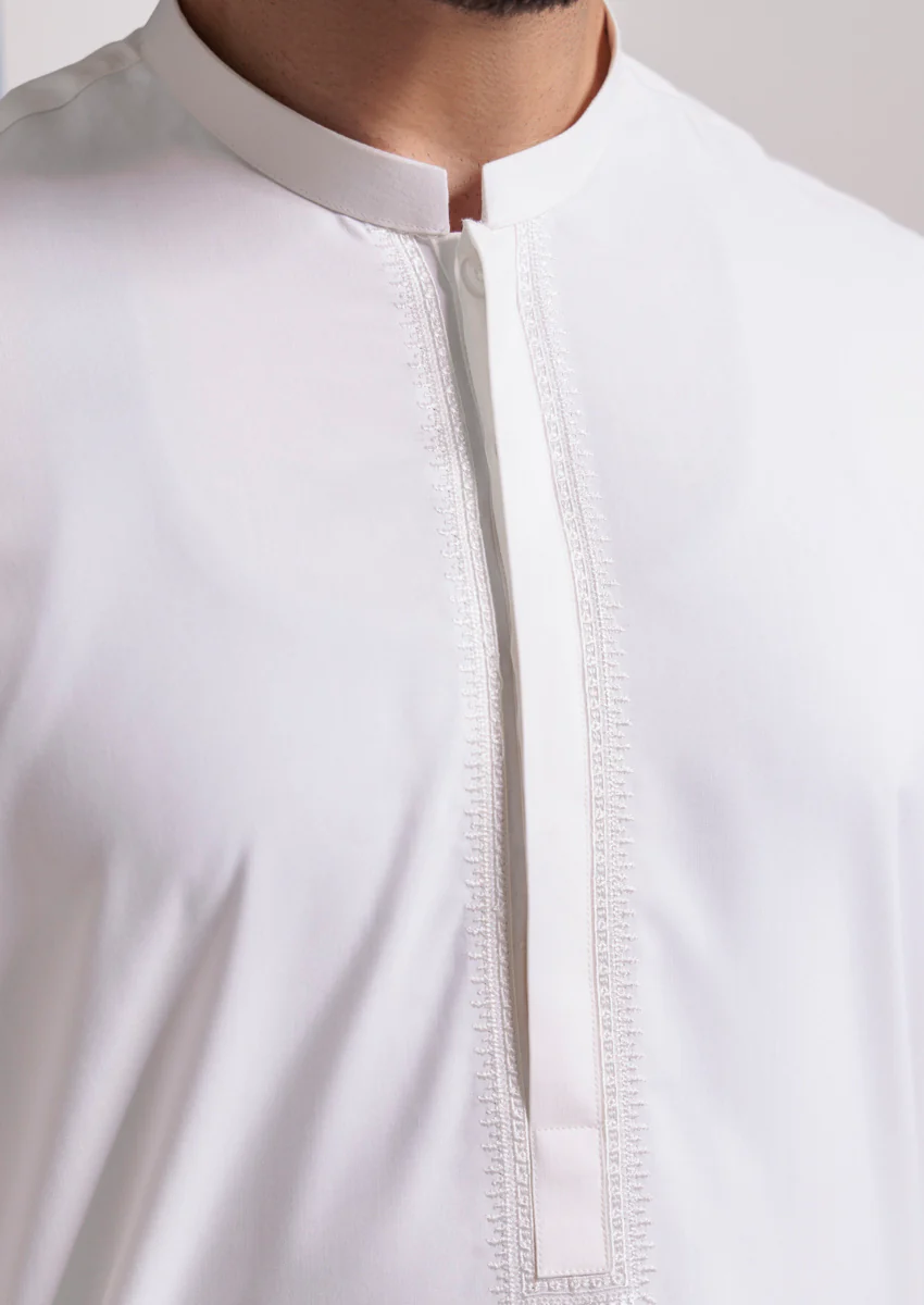O-White-Blended-Shalwar Suit - (M25SSE2059) - Image 4