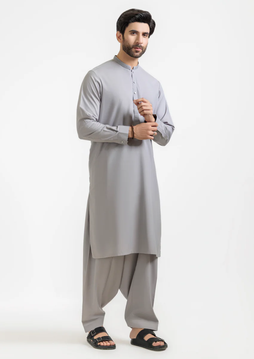 L-Grey-Blended-Shalwar Suit - (M25SSE2060) - Image 3