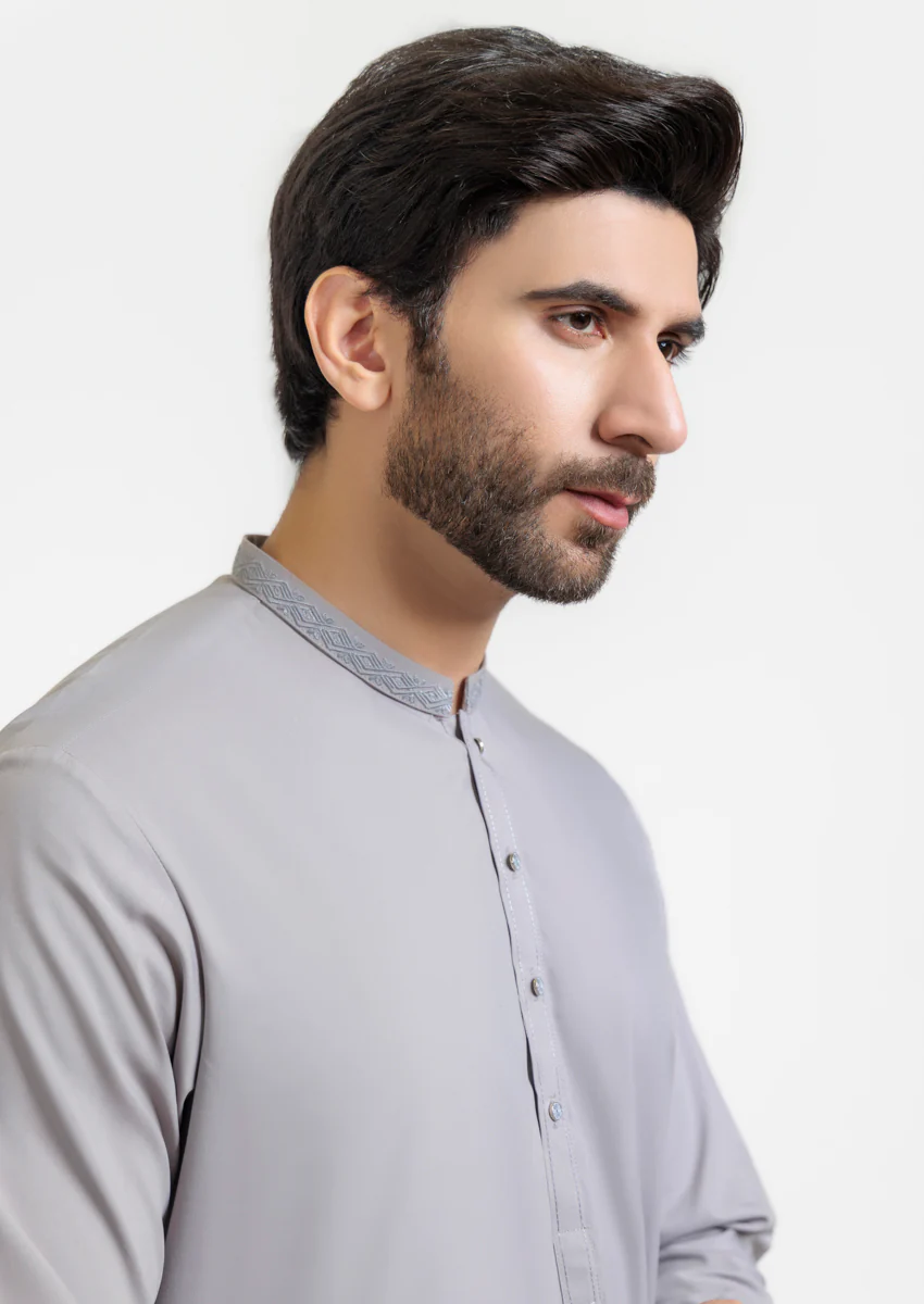 L-Grey-Blended-Shalwar Suit - (M25SSE2060) - Image 4