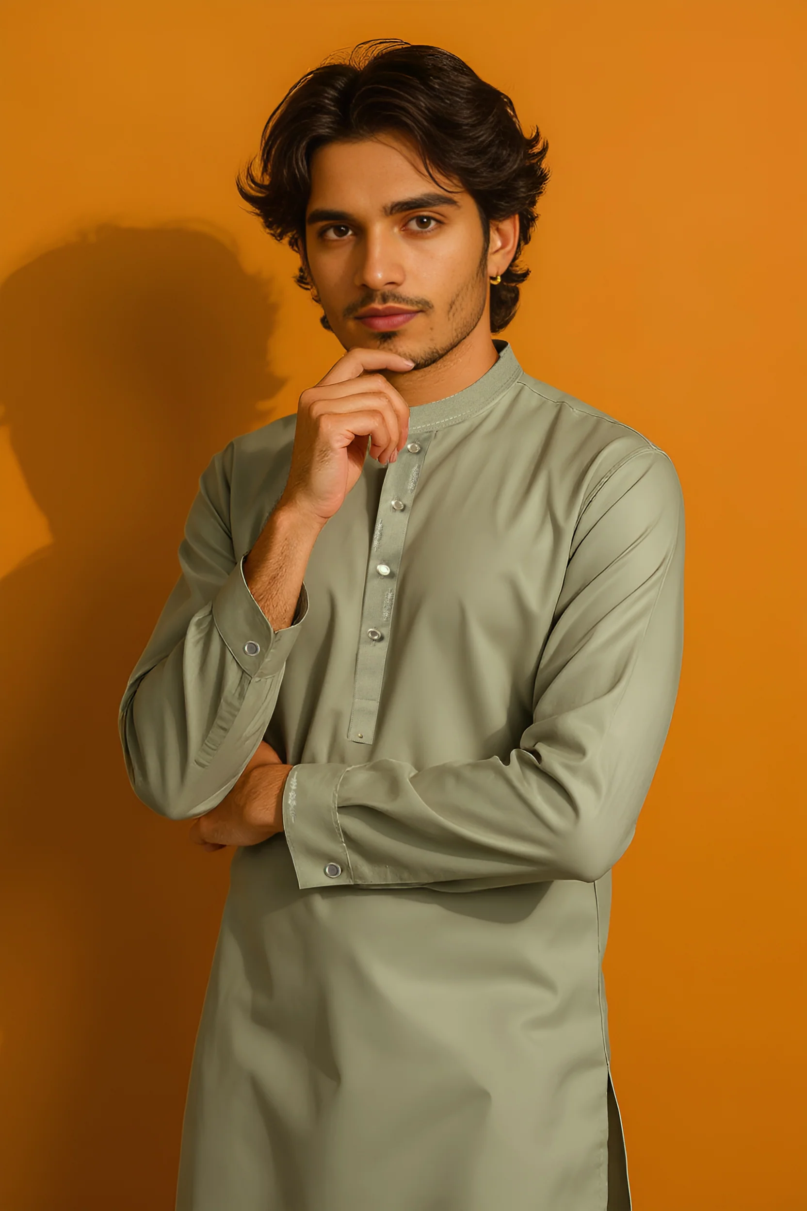 O-Green-Blended-Shalwar Suit - (M25SSE2061) - Image 3