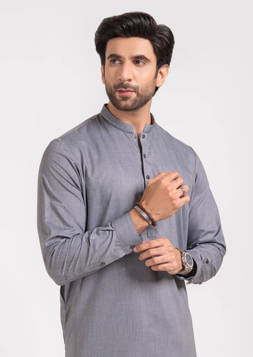 C-Grey-Blended-Shalwar Suit - (M25SSE2069) - Image 5