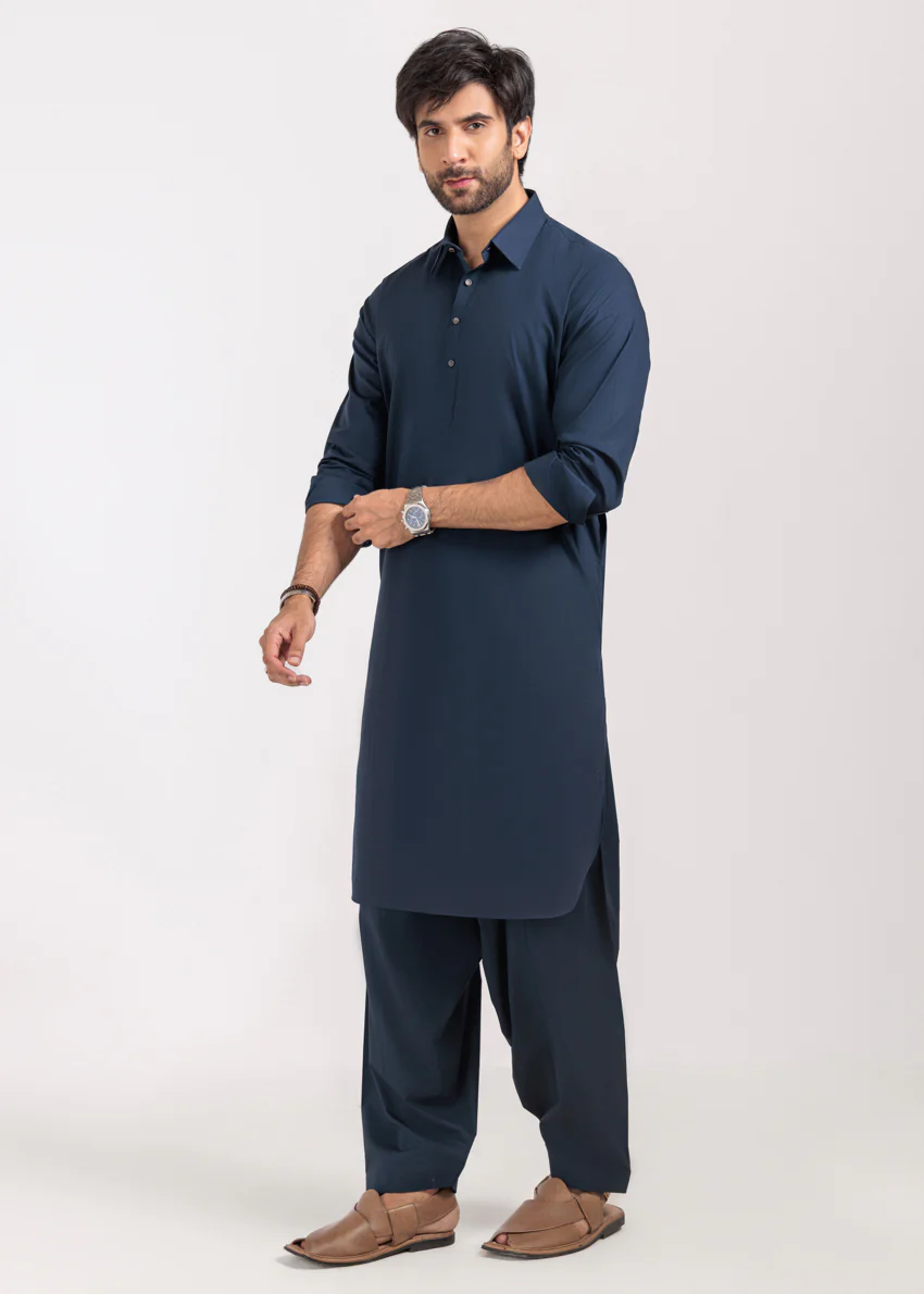 N-Blue-Blended-Shalwar Suit - (M25SSE2095) - Image 5