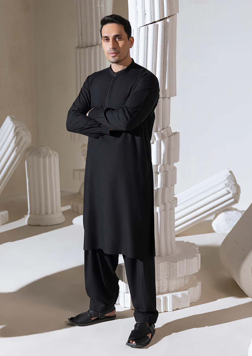 Black-Blended-Shalwar Suit - (M25SSS2001) - Image 4