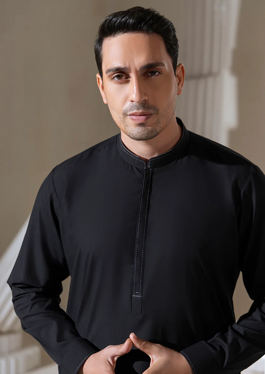 Black-Blended-Shalwar Suit - (M25SSS2001) - Image 5