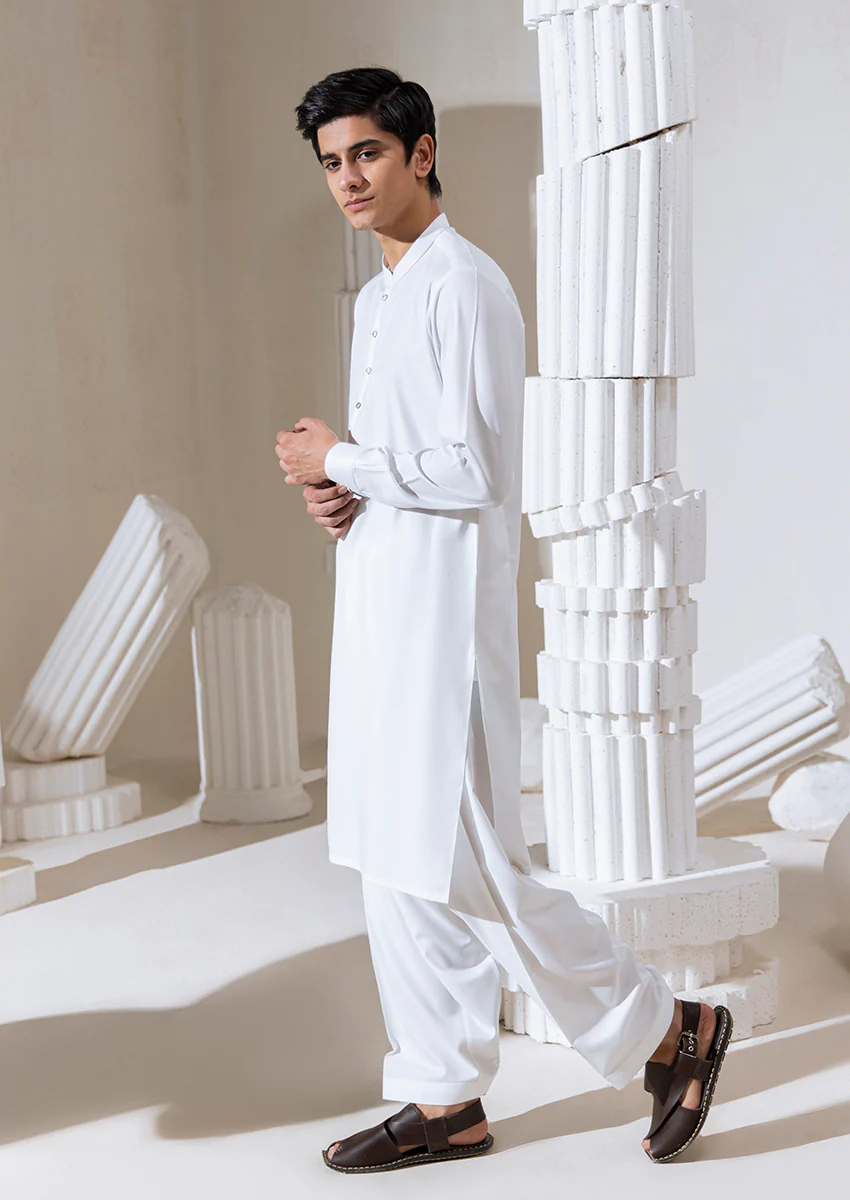 O-White-Blended-Shalwar Suit - (M25SSS2002) - Image 4
