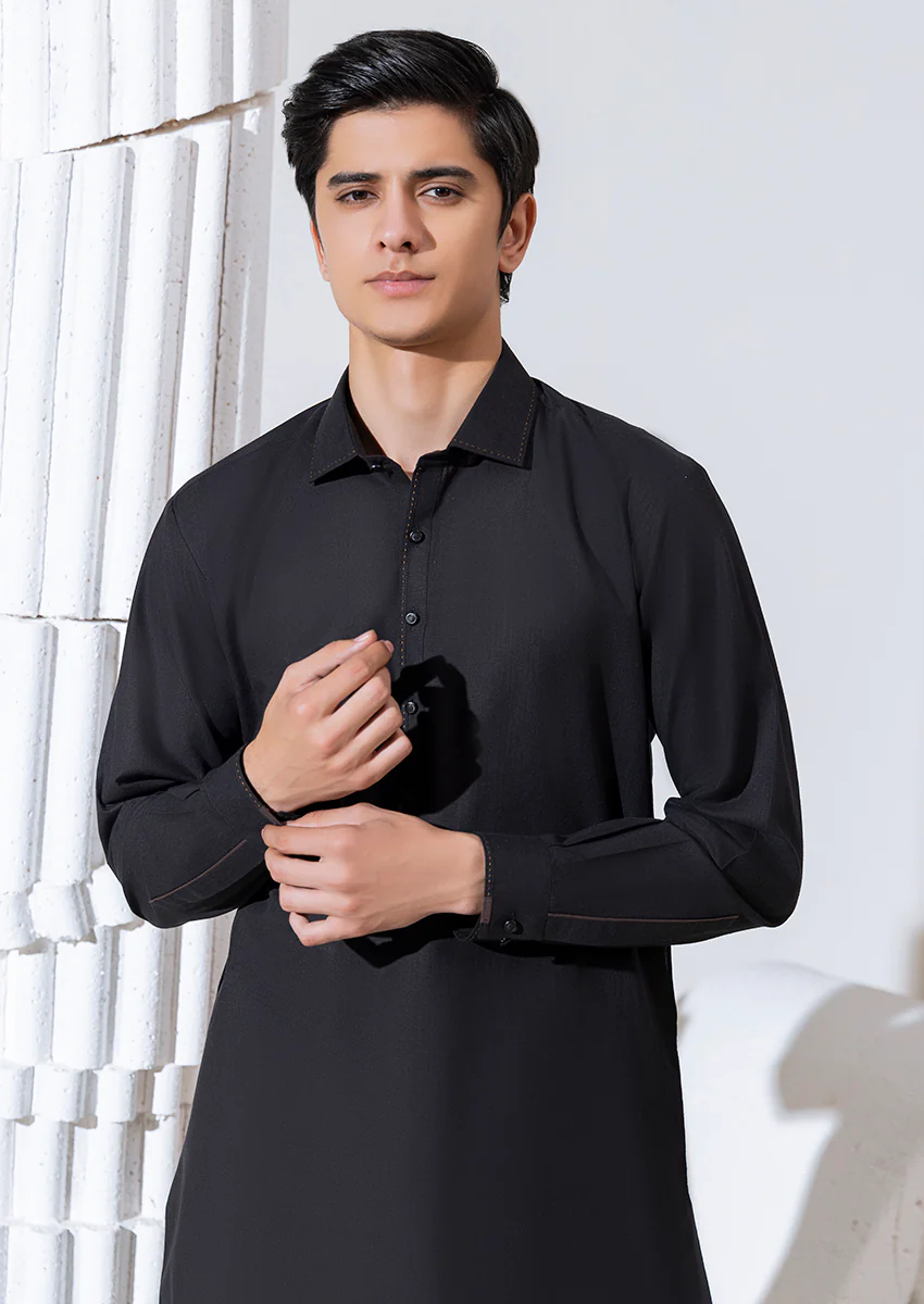 C-Black-Blended-Shalwar Suit  - (M25SSS2008) - Image 2