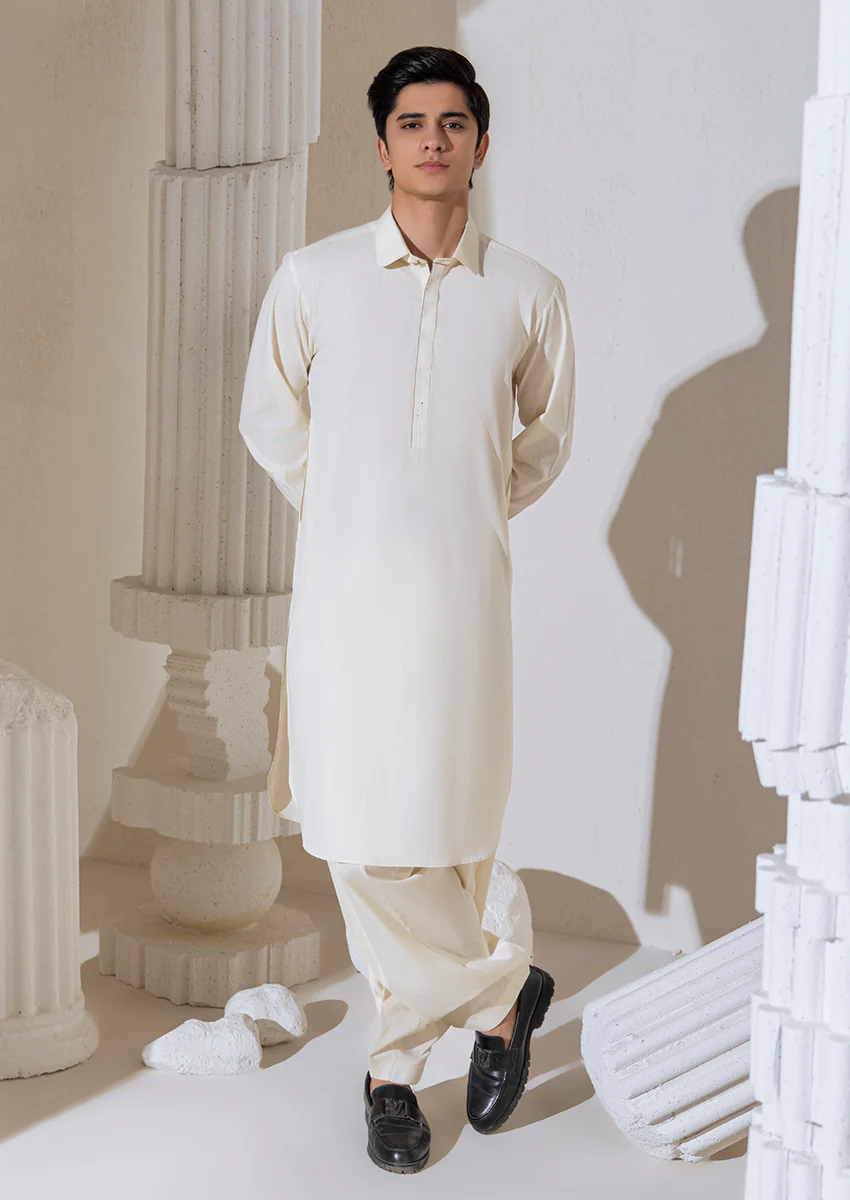O-White-Blended-Shalwar Suit - (M25SSS2010) - Image 4