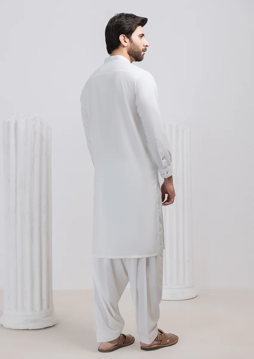 White-Blended-Shalwar Suit - (M25SSS2012) - Image 2