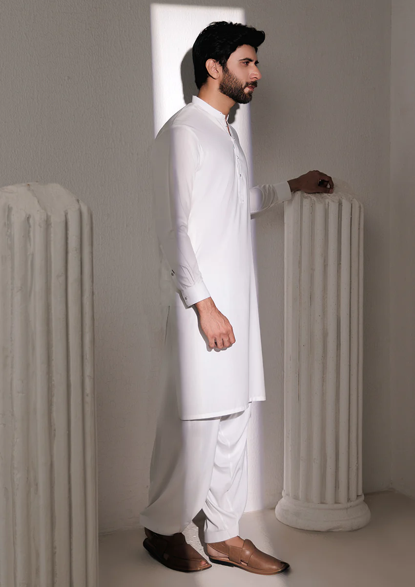 White-Blended-Shalwar Suit - (M25SSS2012) - Image 3