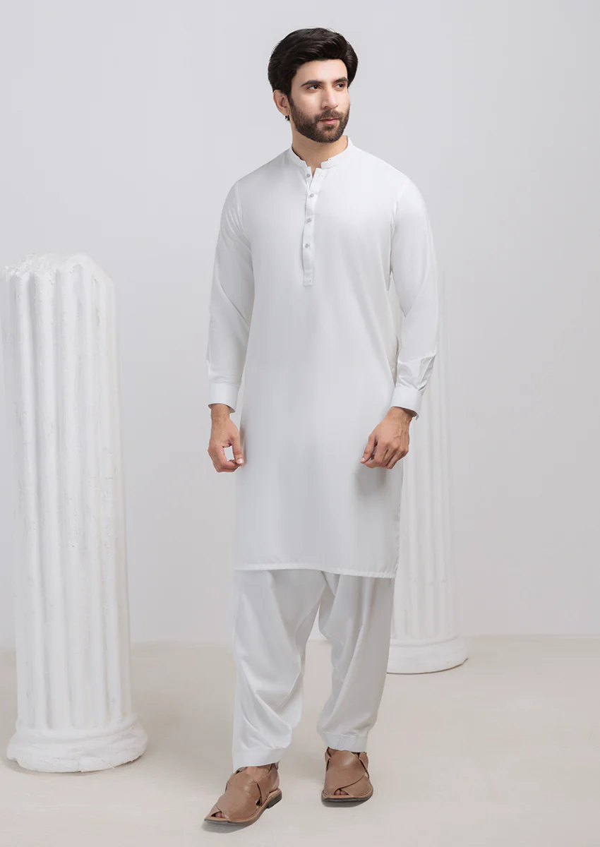 White-Blended-Shalwar Suit - (M25SSS2012) - Image 4