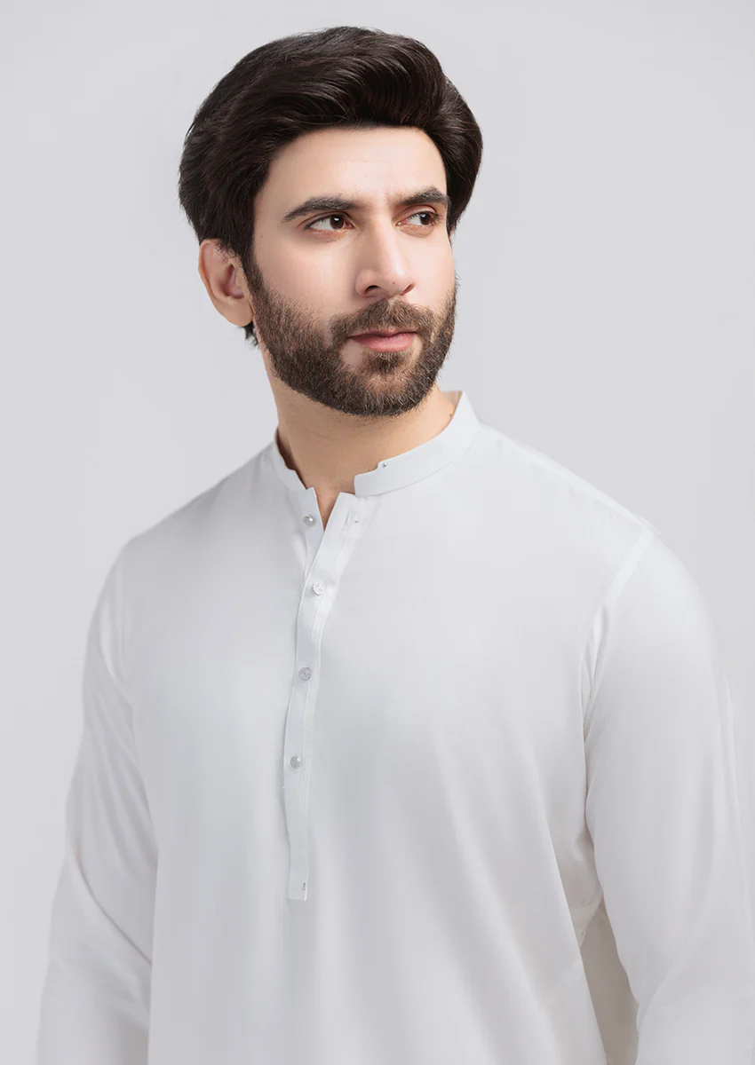 White-Blended-Shalwar Suit - (M25SSS2012) - Image 5