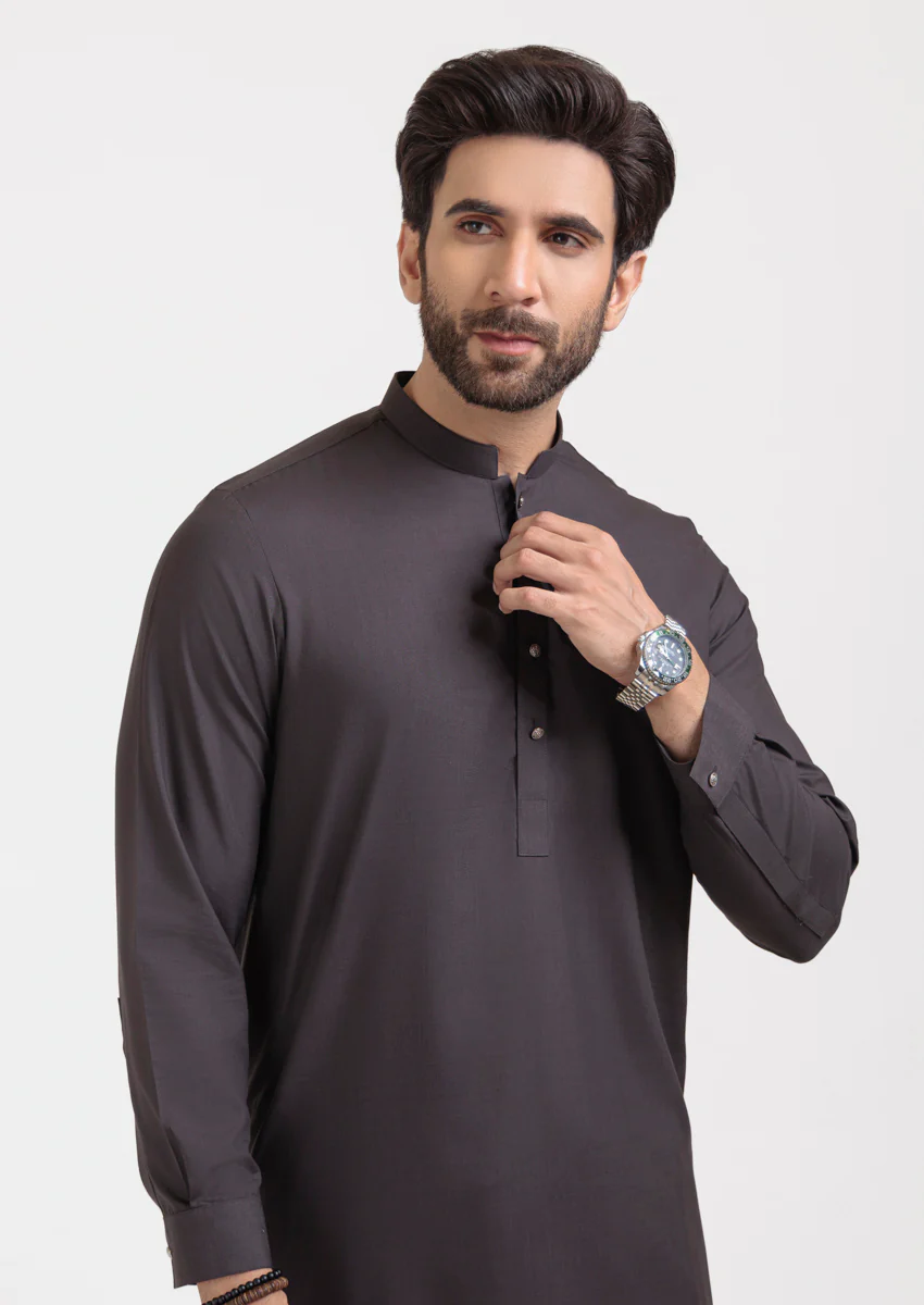 Charcoal-Blended-Kurta Shalwar - (M25SSS2014) - Image 3