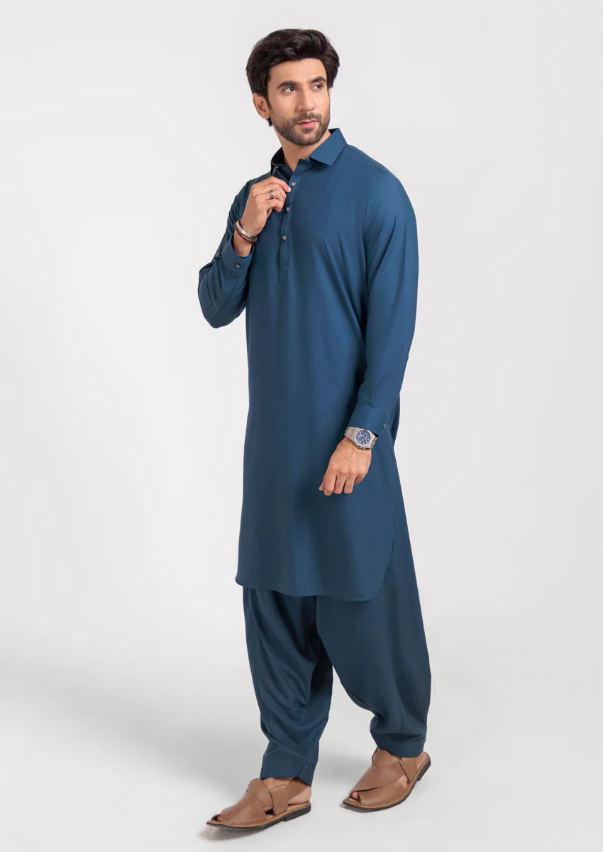 Teal-Blended-Shalwar Suit - (M25SSS2016) - Image 4