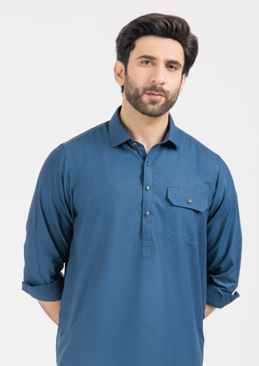 DNM-Blue-Blended-Shalwar Suit - (M25SSS2024) - Image 3