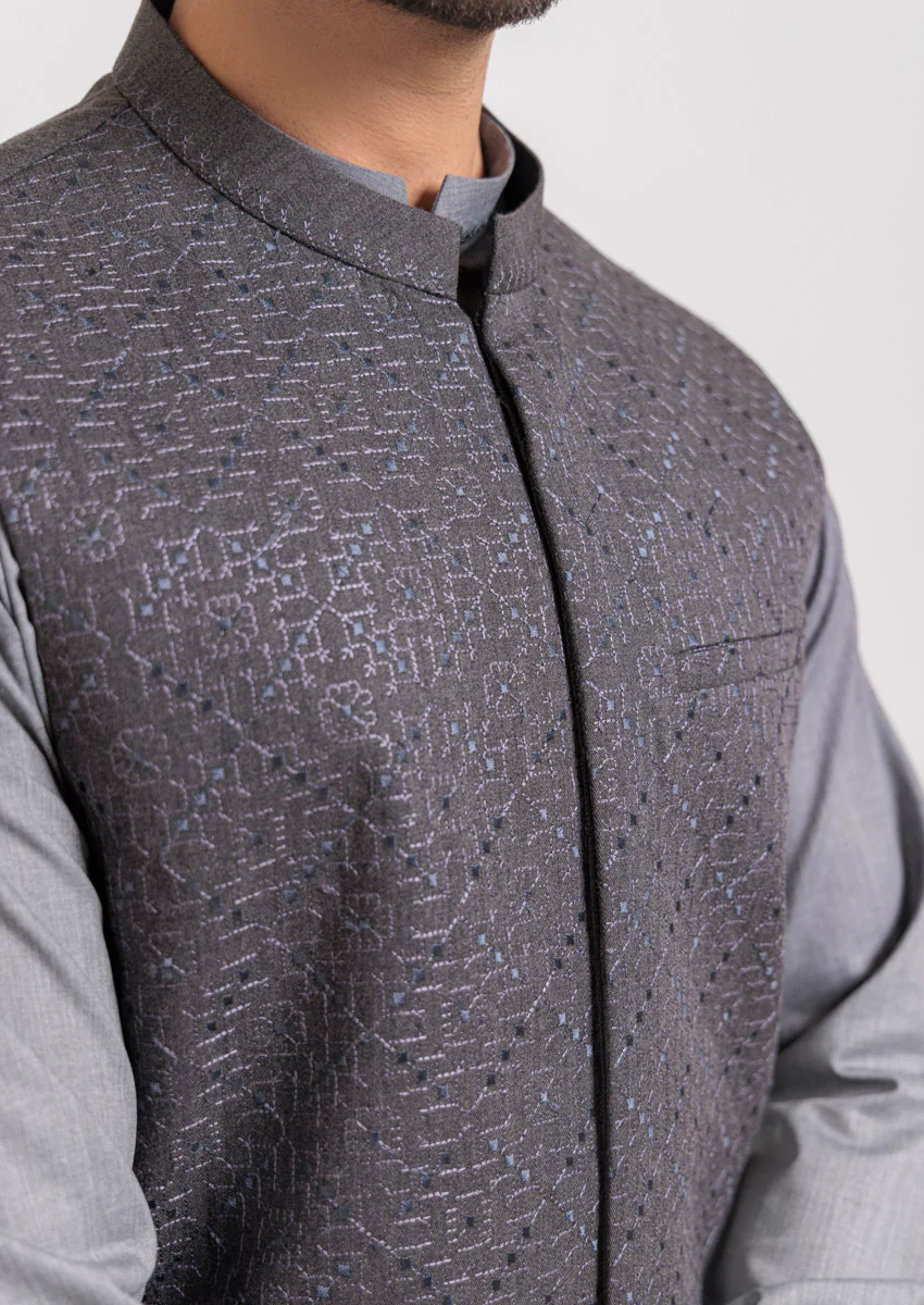 Grey-Blended-Waist Coat - (M25WCE1005) - Image 5