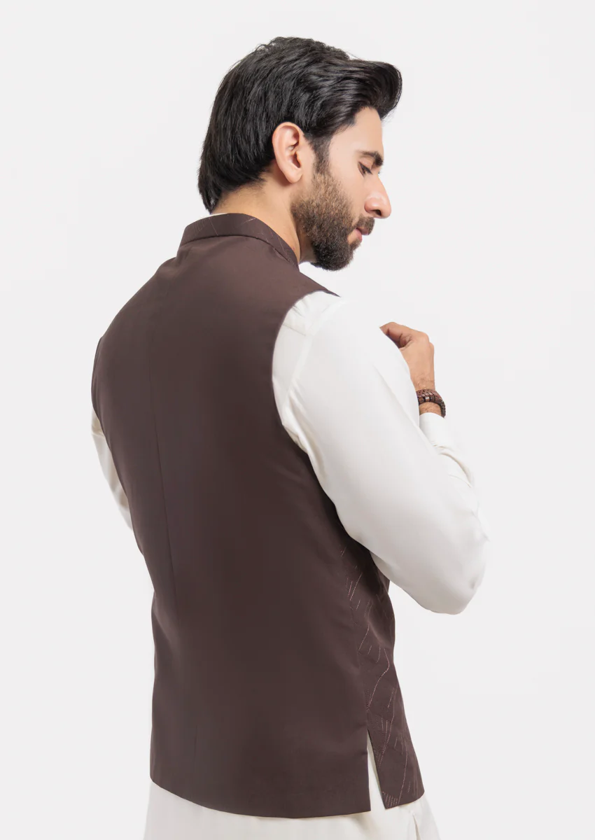 D-Brown-Blended-Waist Coat - (M25WCE1006) - Image 4