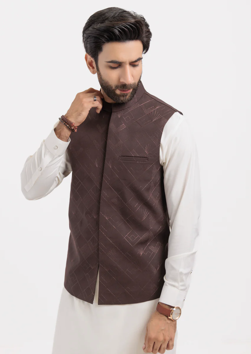 D-Brown-Blended-Waist Coat - (M25WCE1006) - Image 6