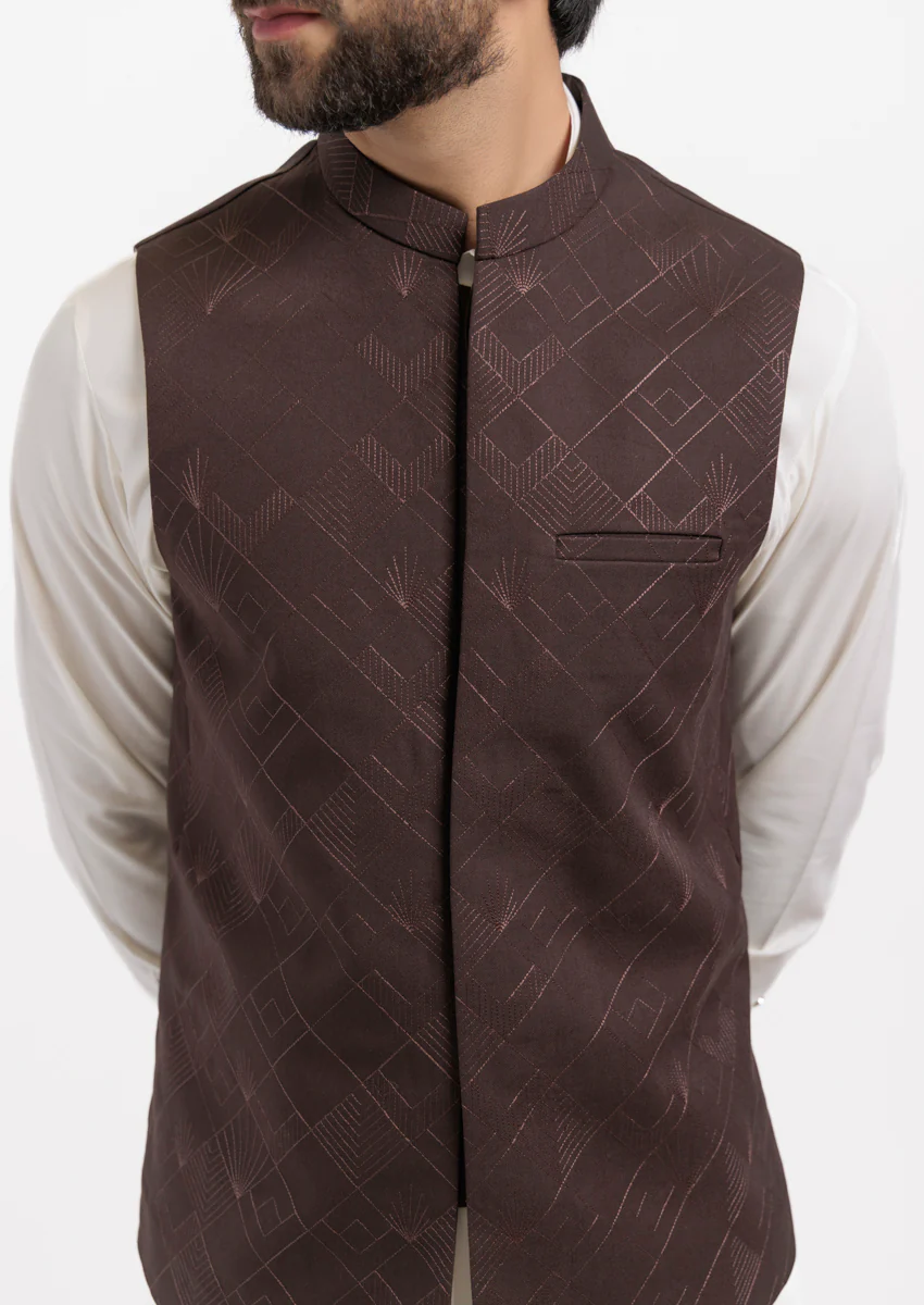 D-Brown-Blended-Waist Coat - (M25WCE1006) - Image 7