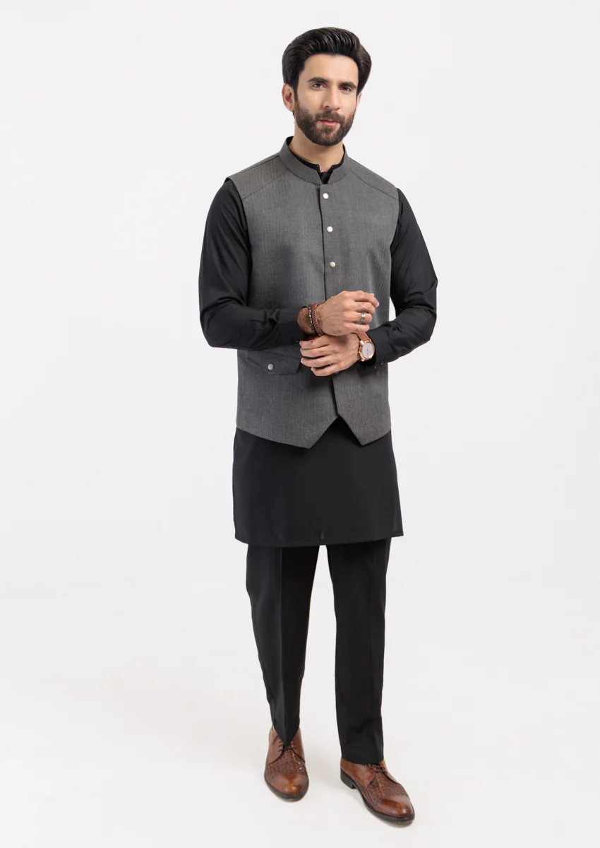 Grey-Blended-Waist Coat - (M25WCS1001) - Image 3