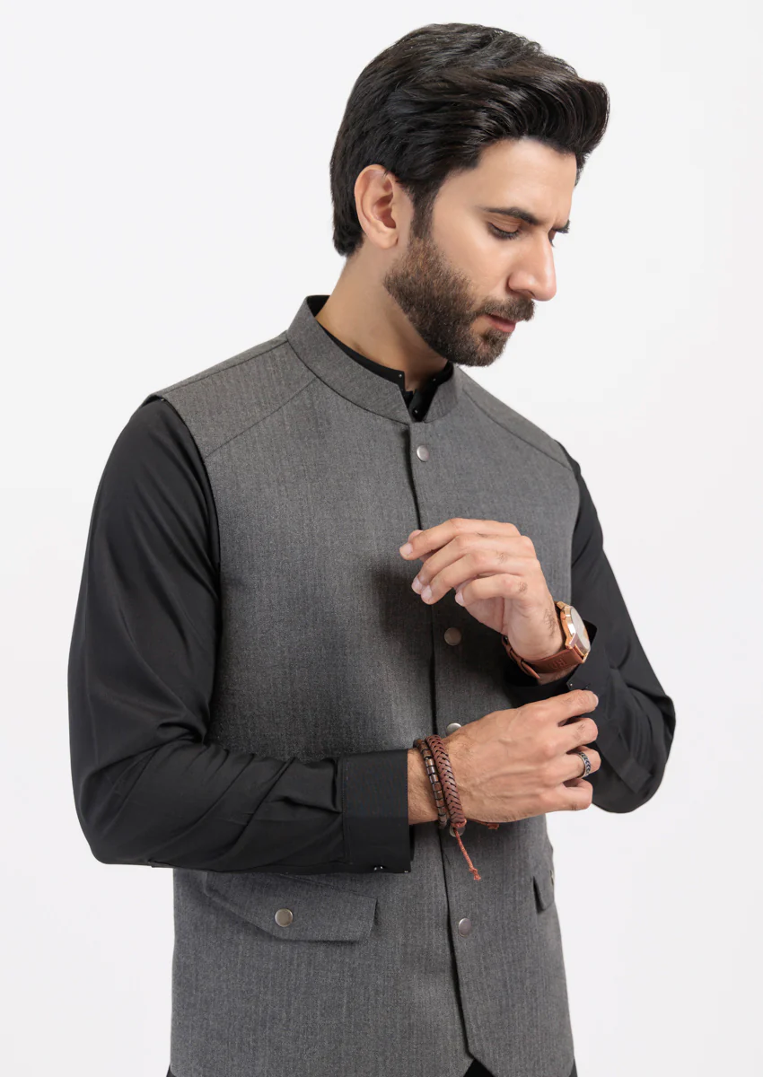 Grey-Blended-Waist Coat - (M25WCS1001) - Image 7