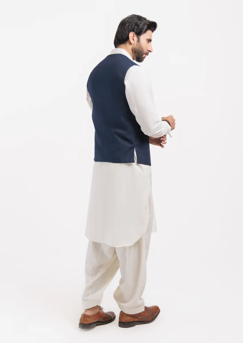 N-Blue-Blended-Waist Coat - (M25WCS1002) - Image 2