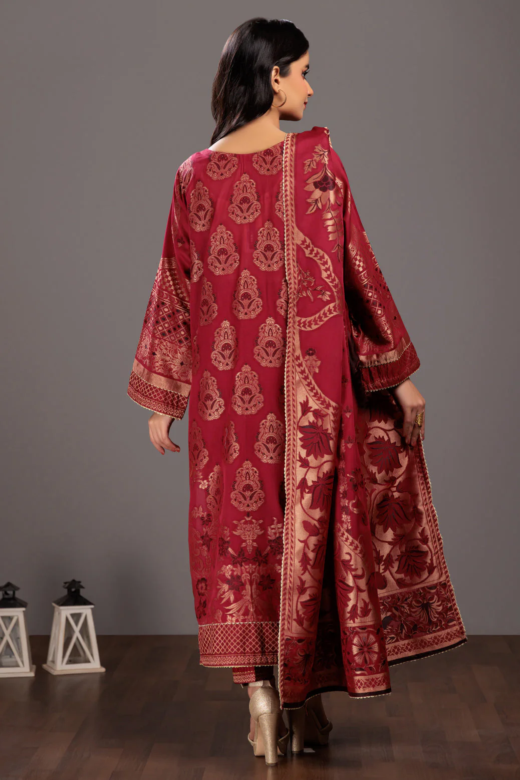 MAR00N-JACQUARD-3 PIECE (JSS233P06) - Image 5