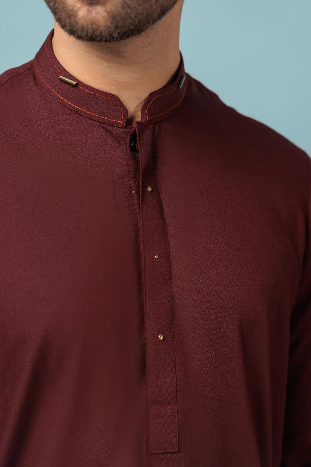 MAROON-BLENDED-KURTA PAJAMA TROUSER - (KSW23-016) - Image 3