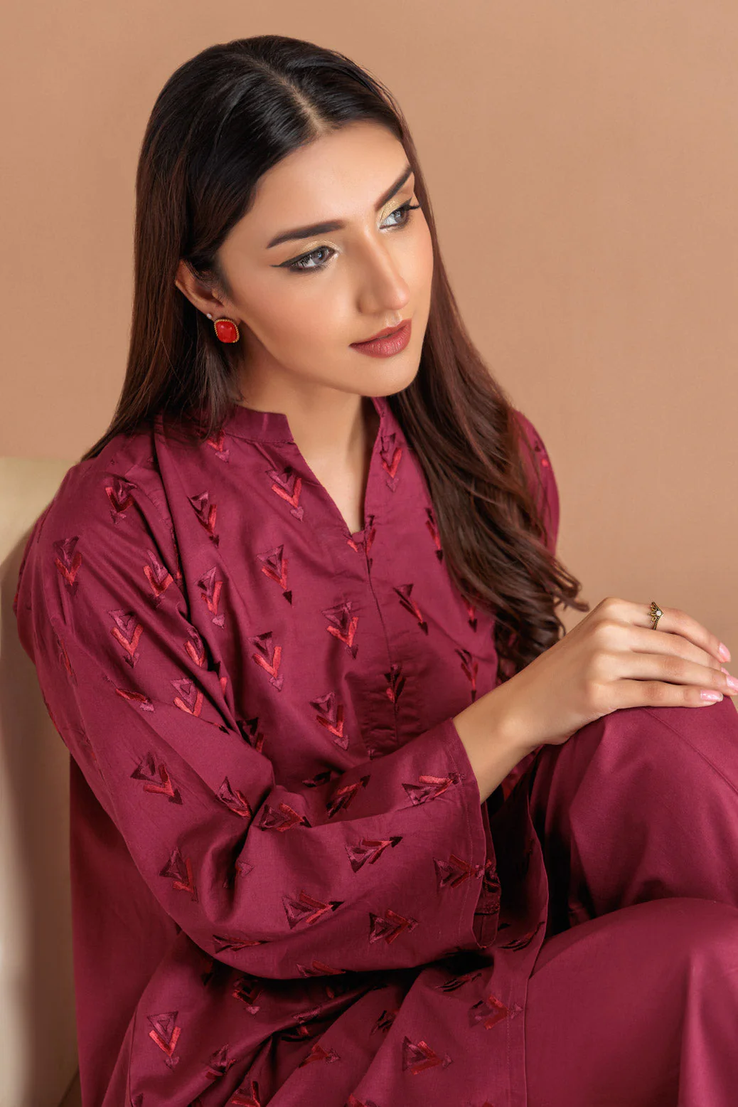 MAROON-CAMBRIC-2 PIECE (BSSS232P17) - Image 2