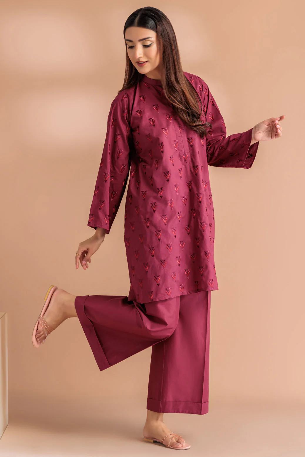 MAROON-CAMBRIC-2 PIECE (BSSS232P17) - Image 3