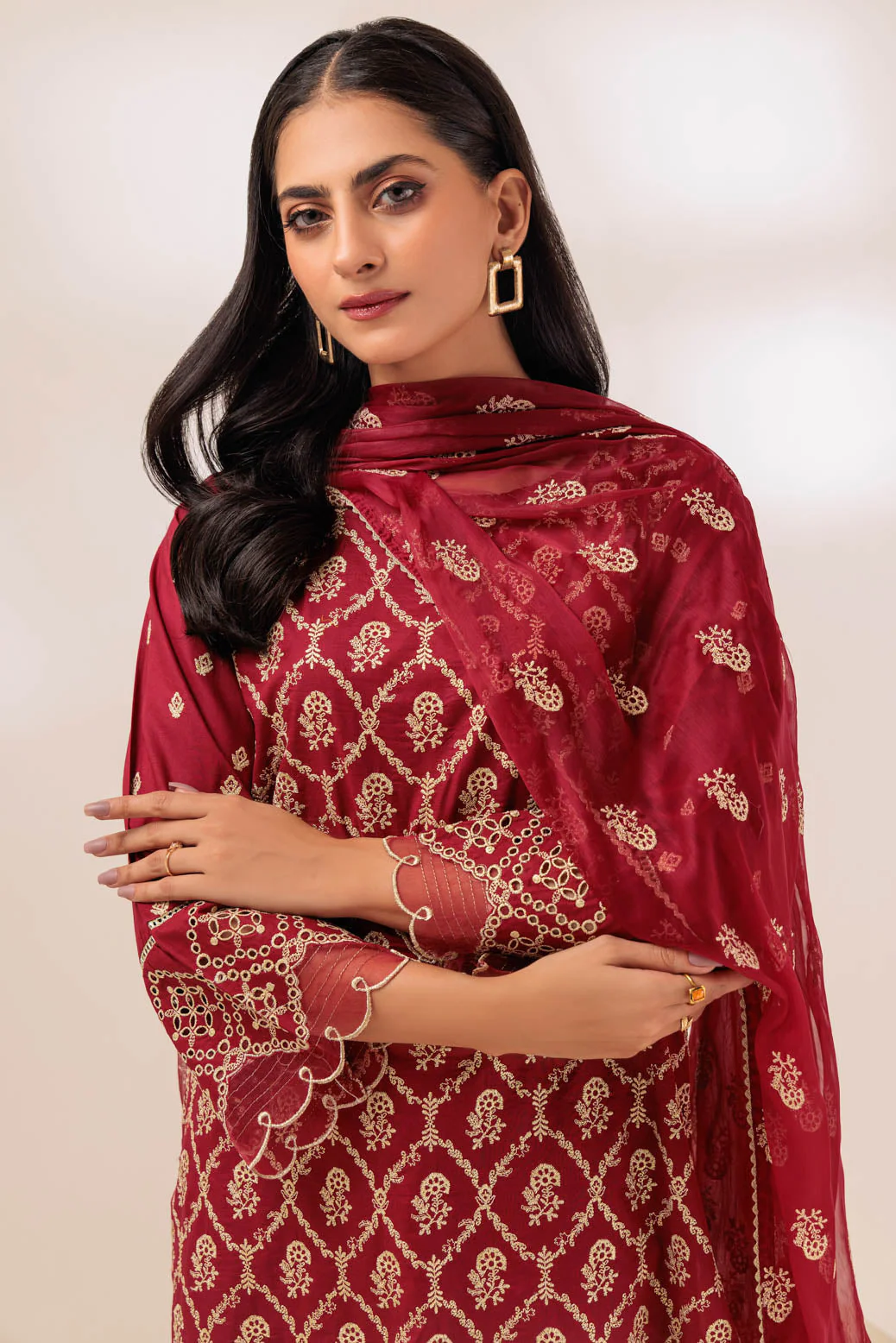 MAROON-CAMBRIC-3 PIECE (BSSS233P14) - Image 4