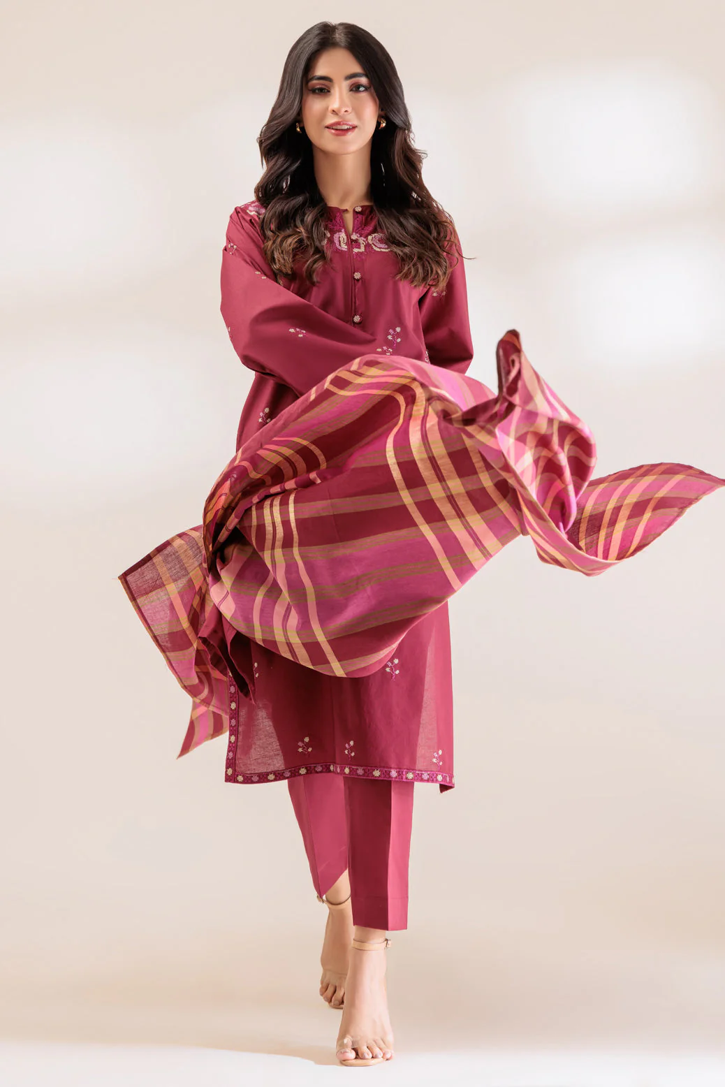 MAROON-CAMBRIC-3 PIECE (PWS2233P08) - Image 4