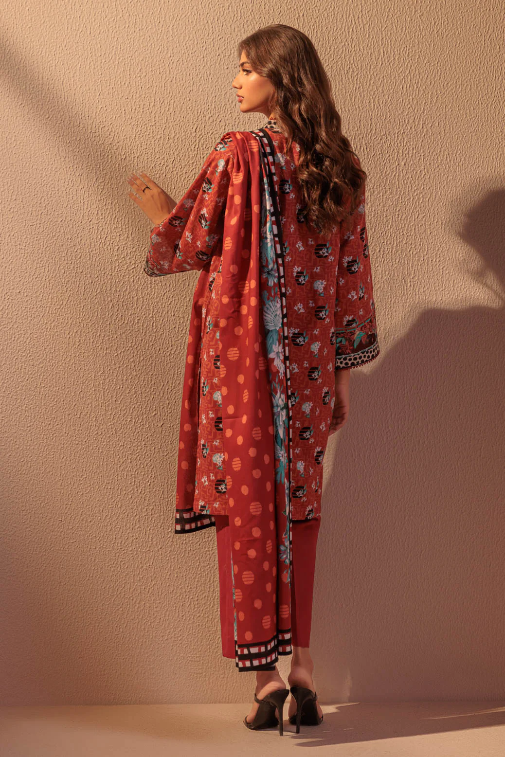 MAROON-DOUBLE COTTON-3 PIECE (WS6243P13) - Image 4