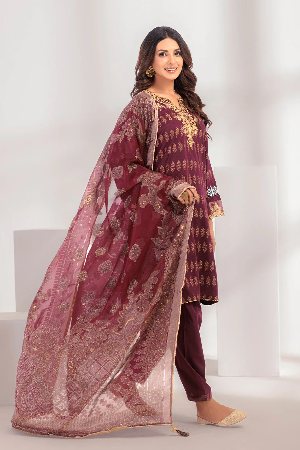 MAROON-DYED-3 PIECE (SS5243P08) - Image 3