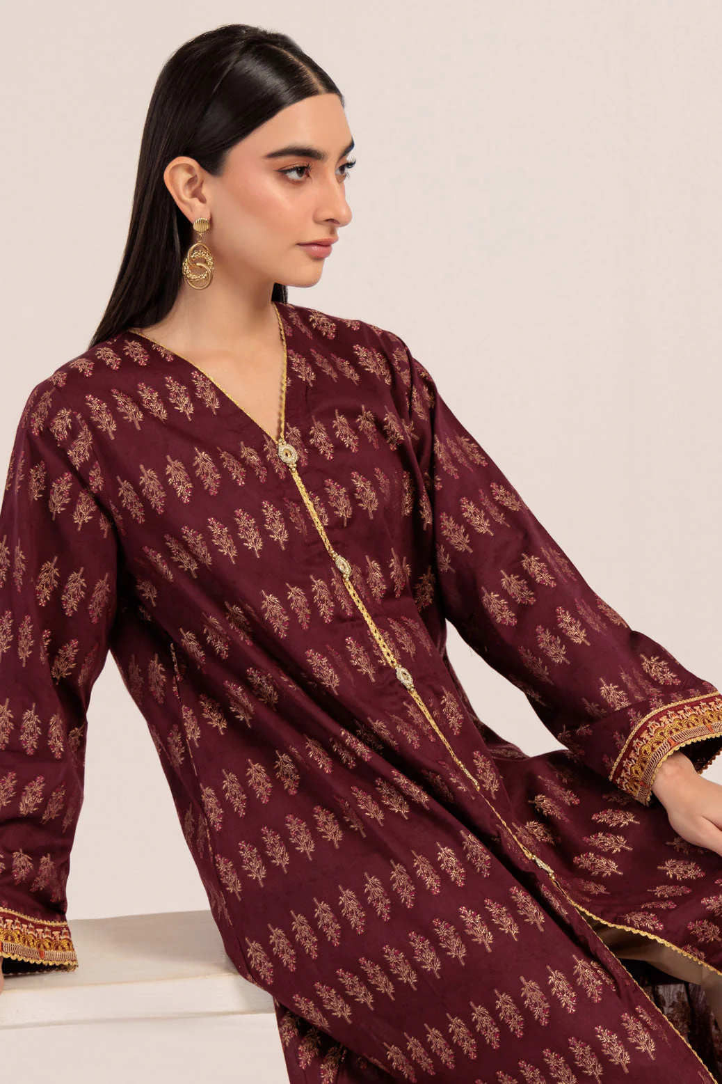 MAROON-JACQUARD-1 PIECE (PWS2241P04) - Image 5