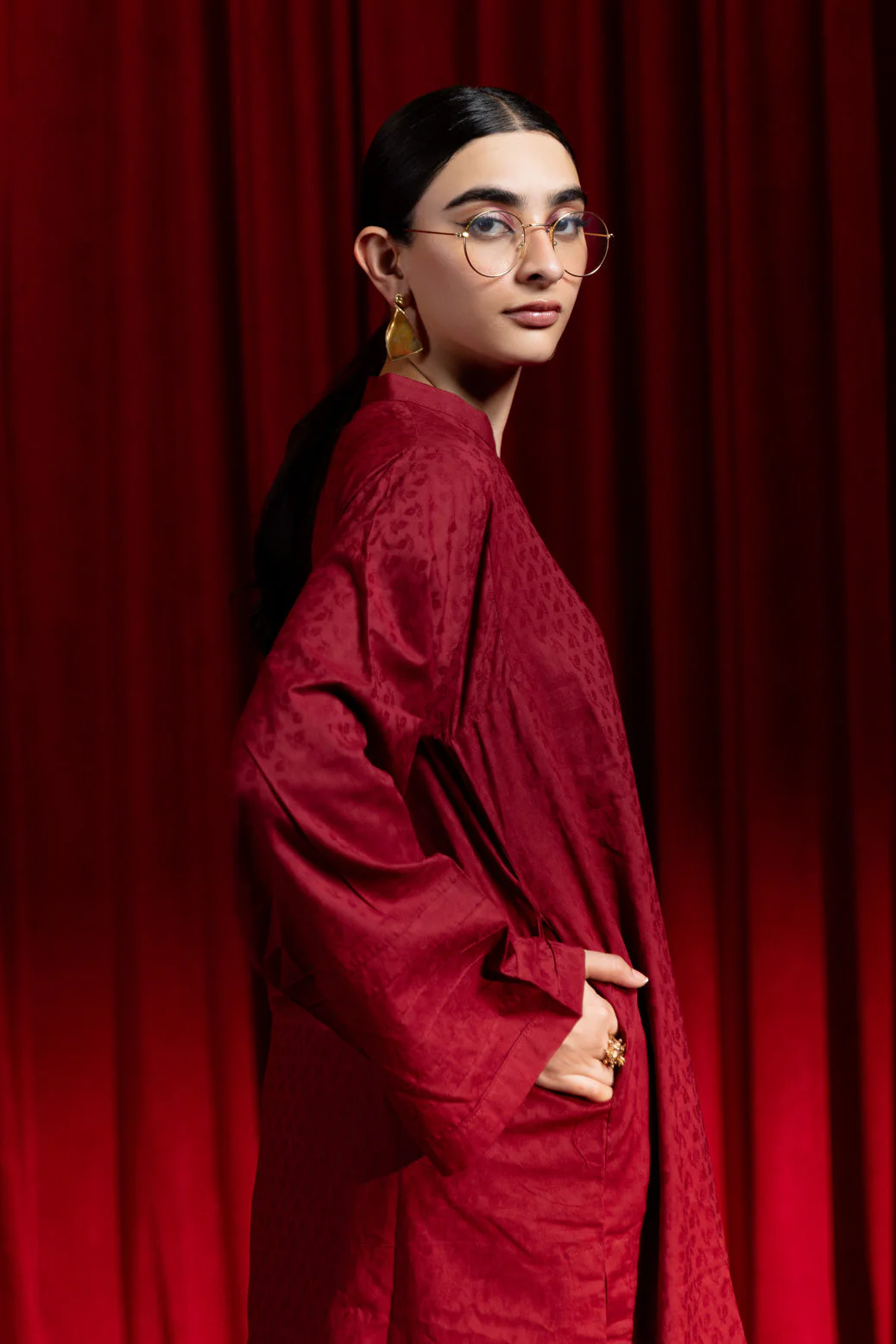 MAROON-JACQUARD-1 PIECE (PWS6241P17) - Image 3