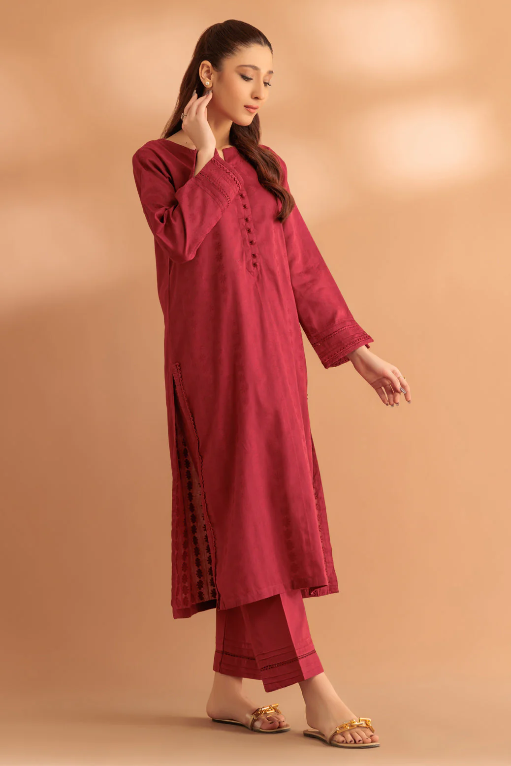 MAROON-JACQUARD-2 PIECE (SS2242P37) - Image 3