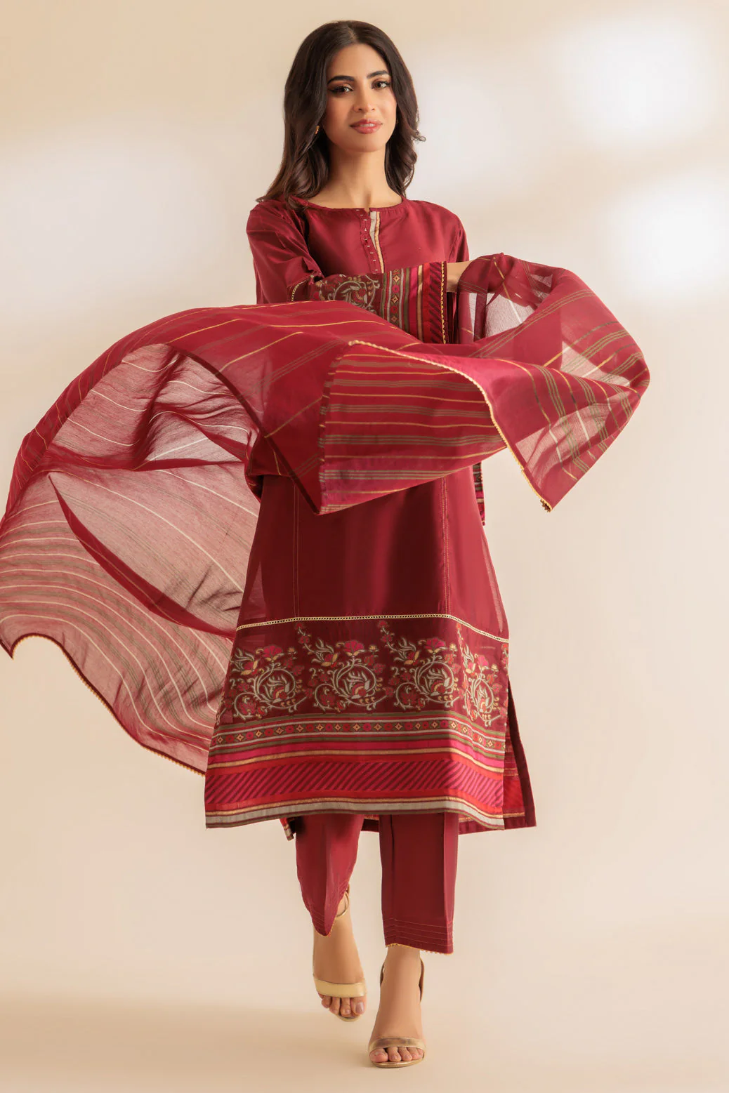 MAROON-JACQUARD-3 PIECE (2S24C3P191) - Image 2