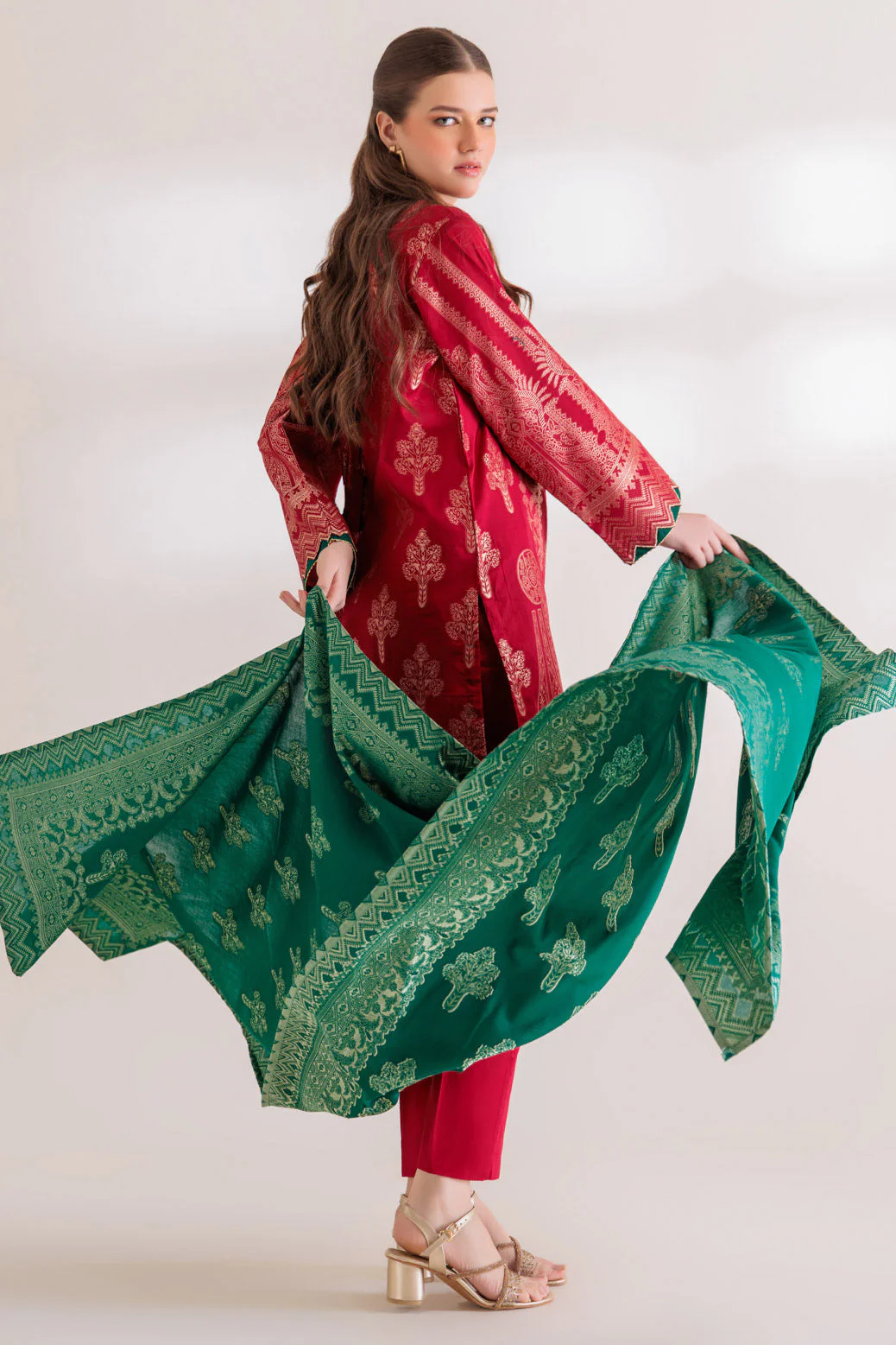 MAROON-JACQUARD-3 PIECE (PWJ5233P07) - Image 4