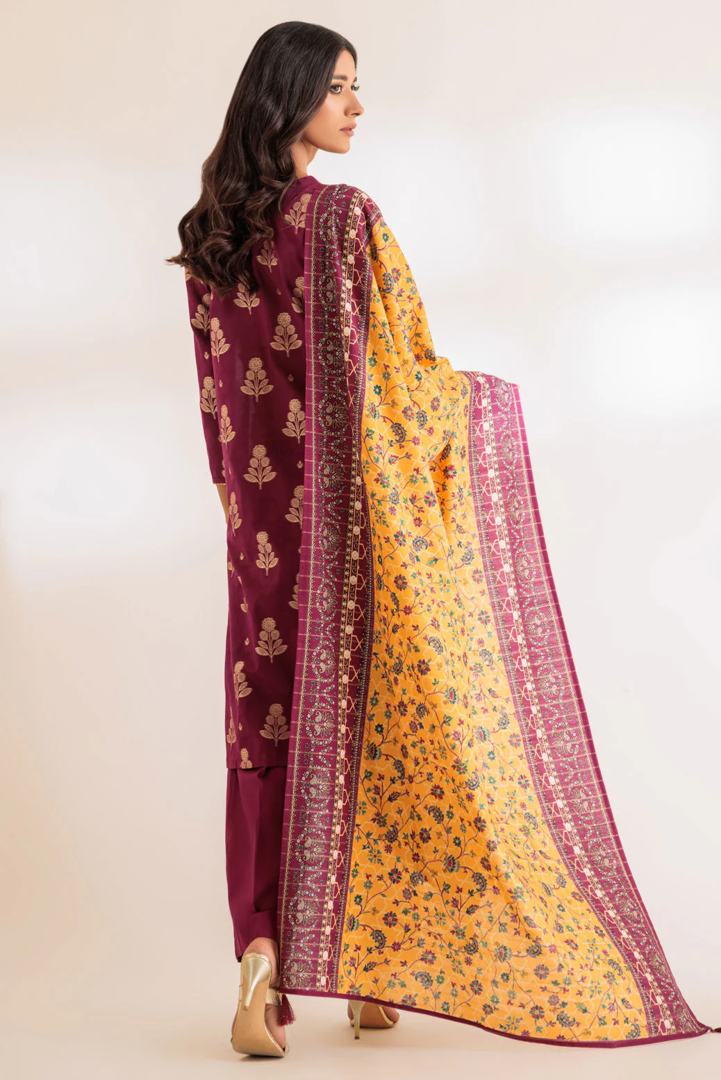MAROON-JACQUARD-3 PIECE (SS2243P26) - Image 4