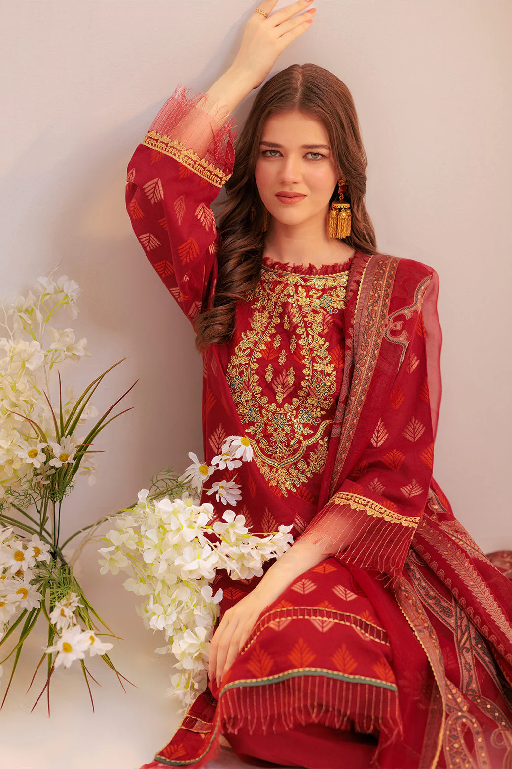 MAROON-JACQUARD-3 PIECE (SS5243P13) - Image 3