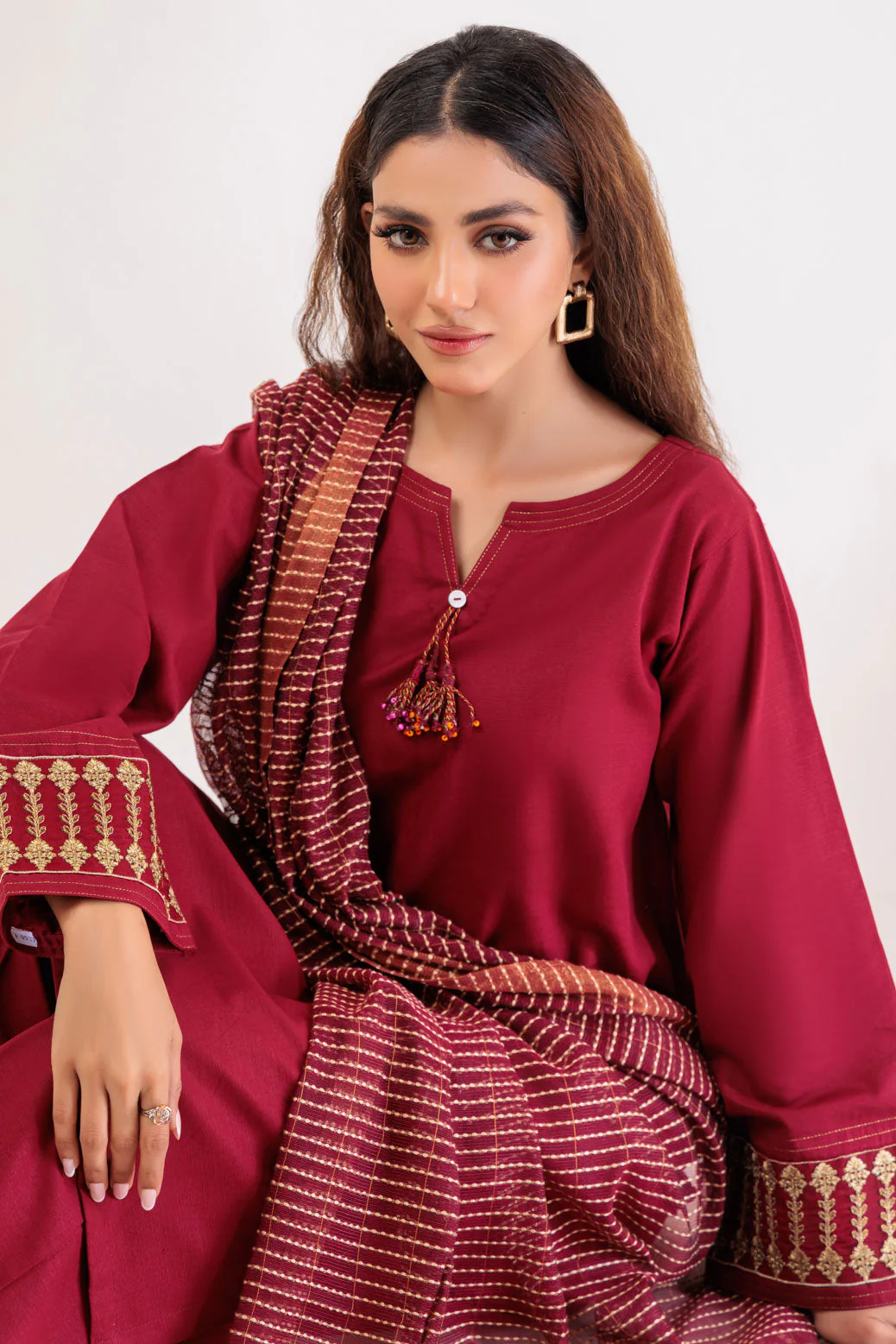MAROON-KHADDAR-3 PIECE (WS5233P13) - Image 2