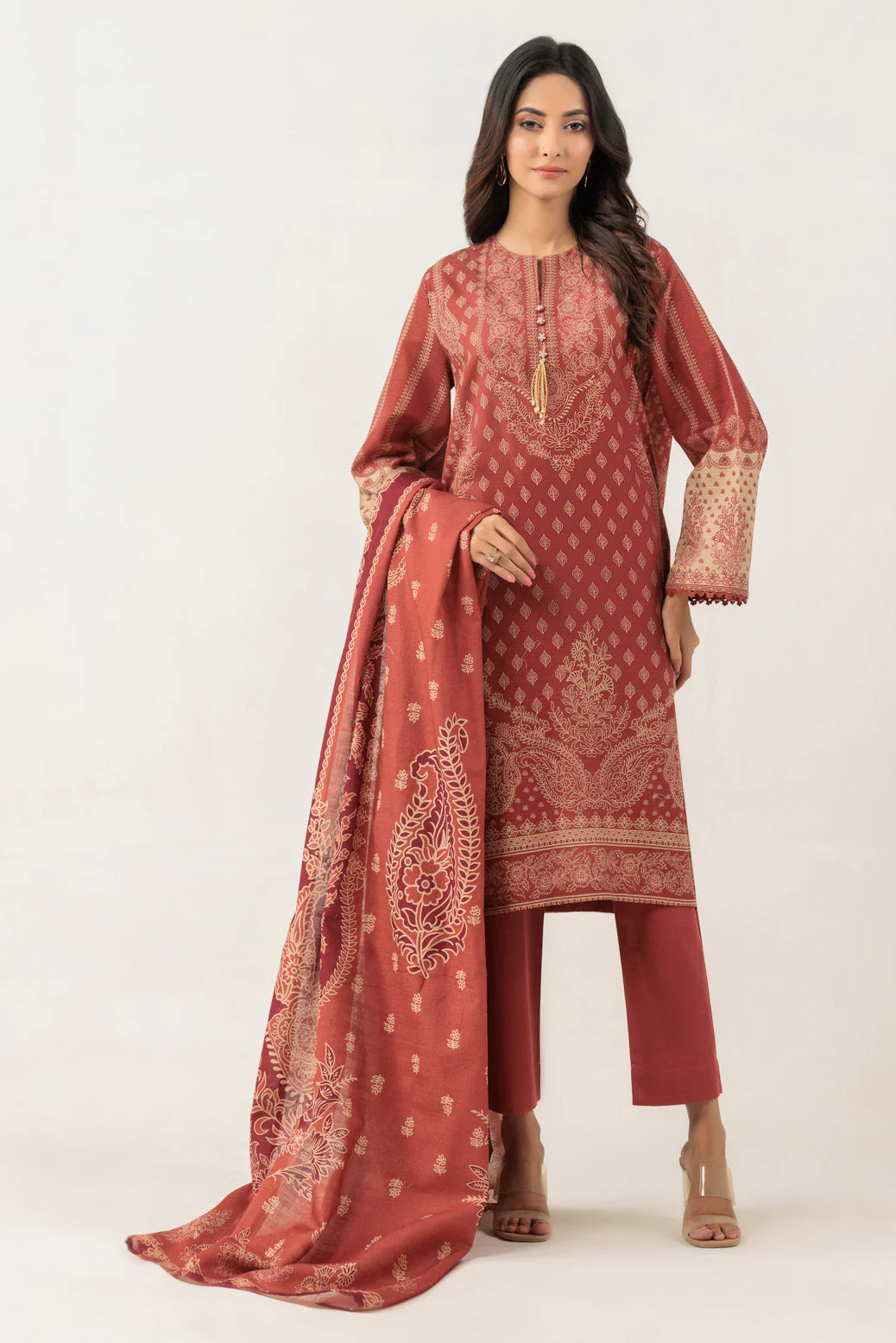 MAROON-KHADDAR-3 PIECE (WS6243P97) - Image 2
