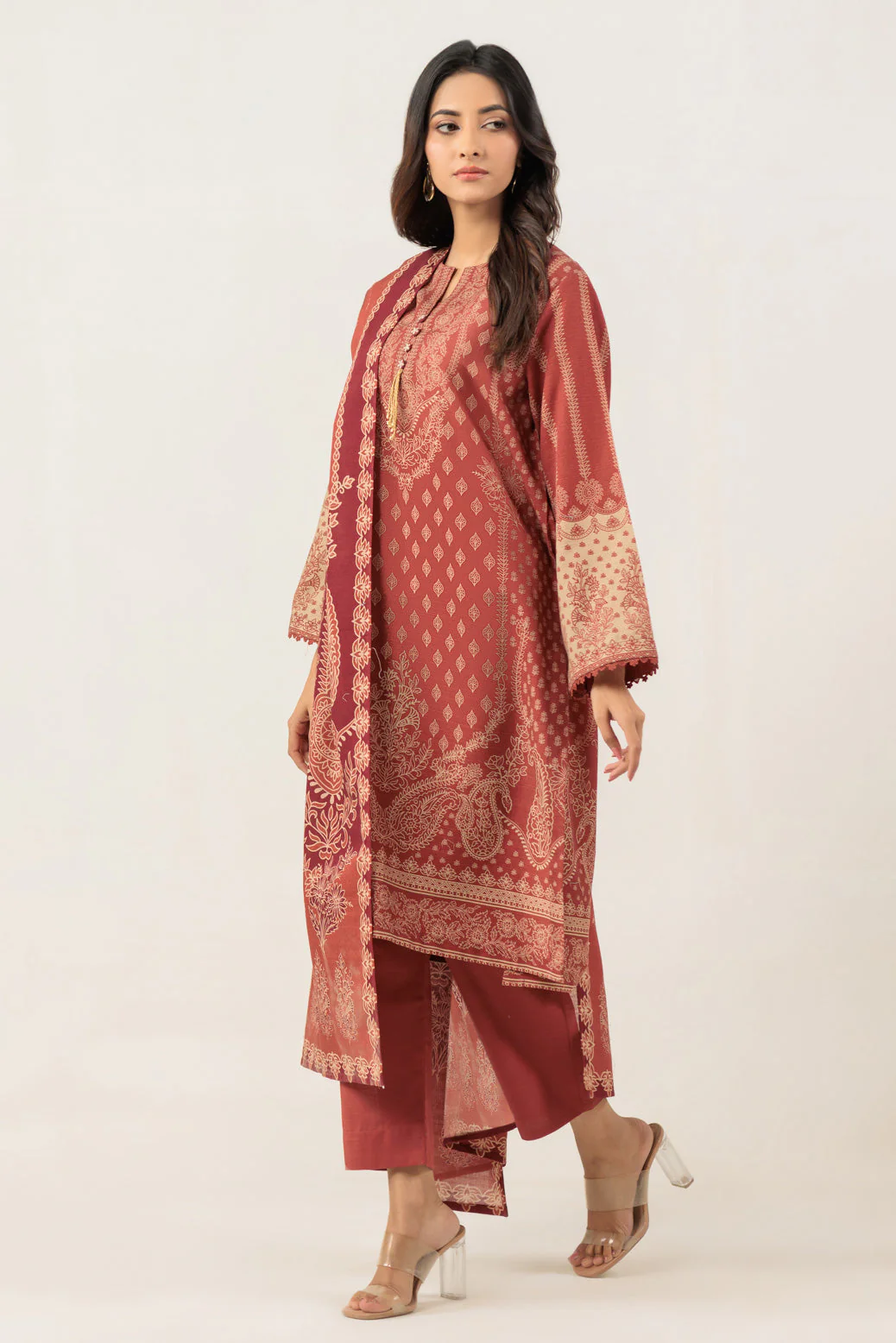 MAROON-KHADDAR-3 PIECE (WS6243P97) - Image 4