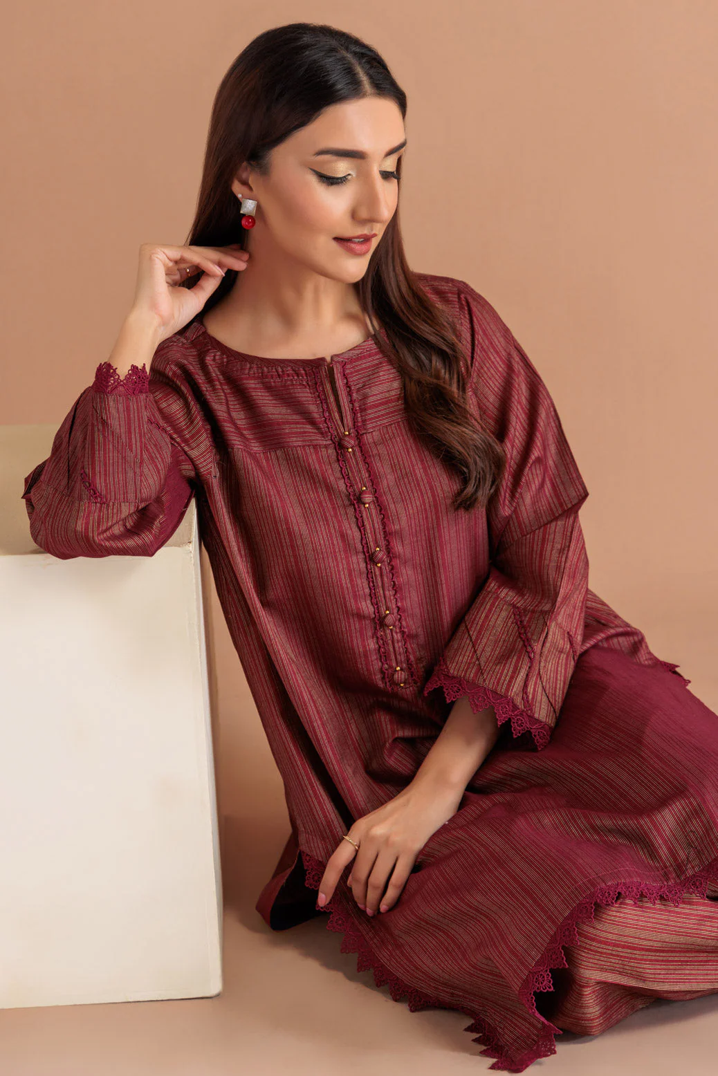 MAROON-LAWN-2 PIECE (SRLS232P50) - Image 2