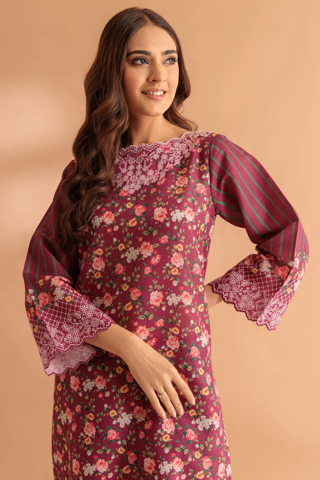 MAROON-SHIMMERY-2 PIECE (SS6242P13) - Image 2