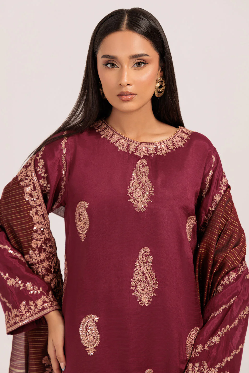 MAROON-SILK-3 PIECE (BS5243P18) - Image 5