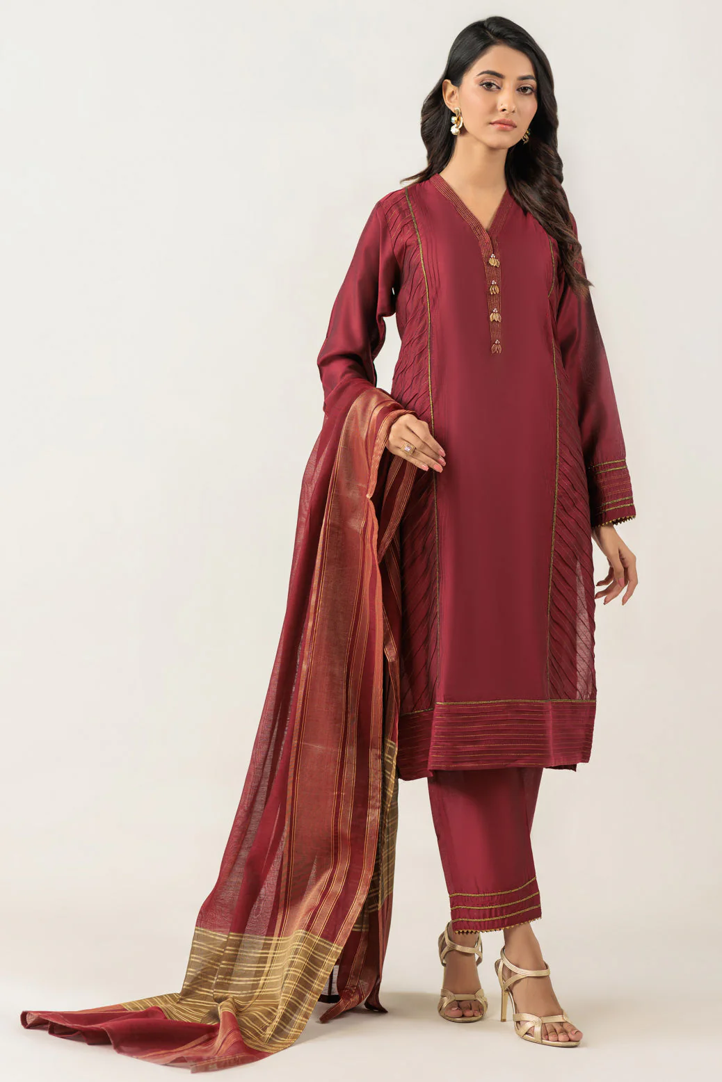 MAROON-SILK-3 PIECE (PWS7243P13) - Image 2
