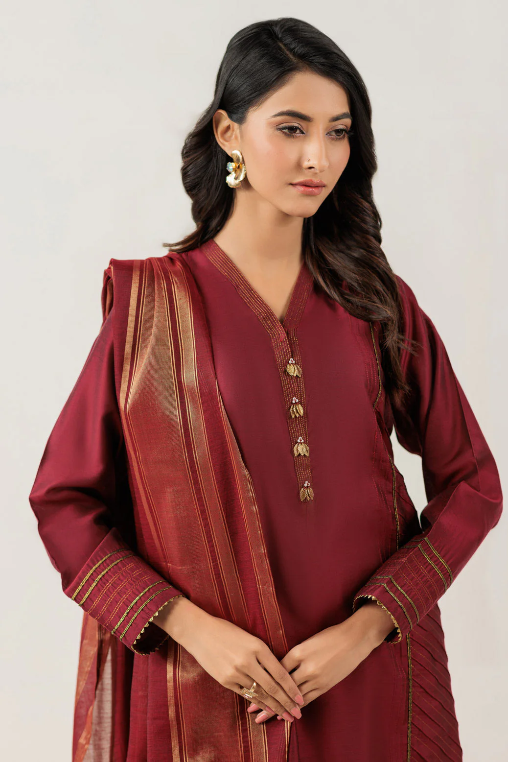 MAROON-SILK-3 PIECE (PWS7243P13) - Image 3