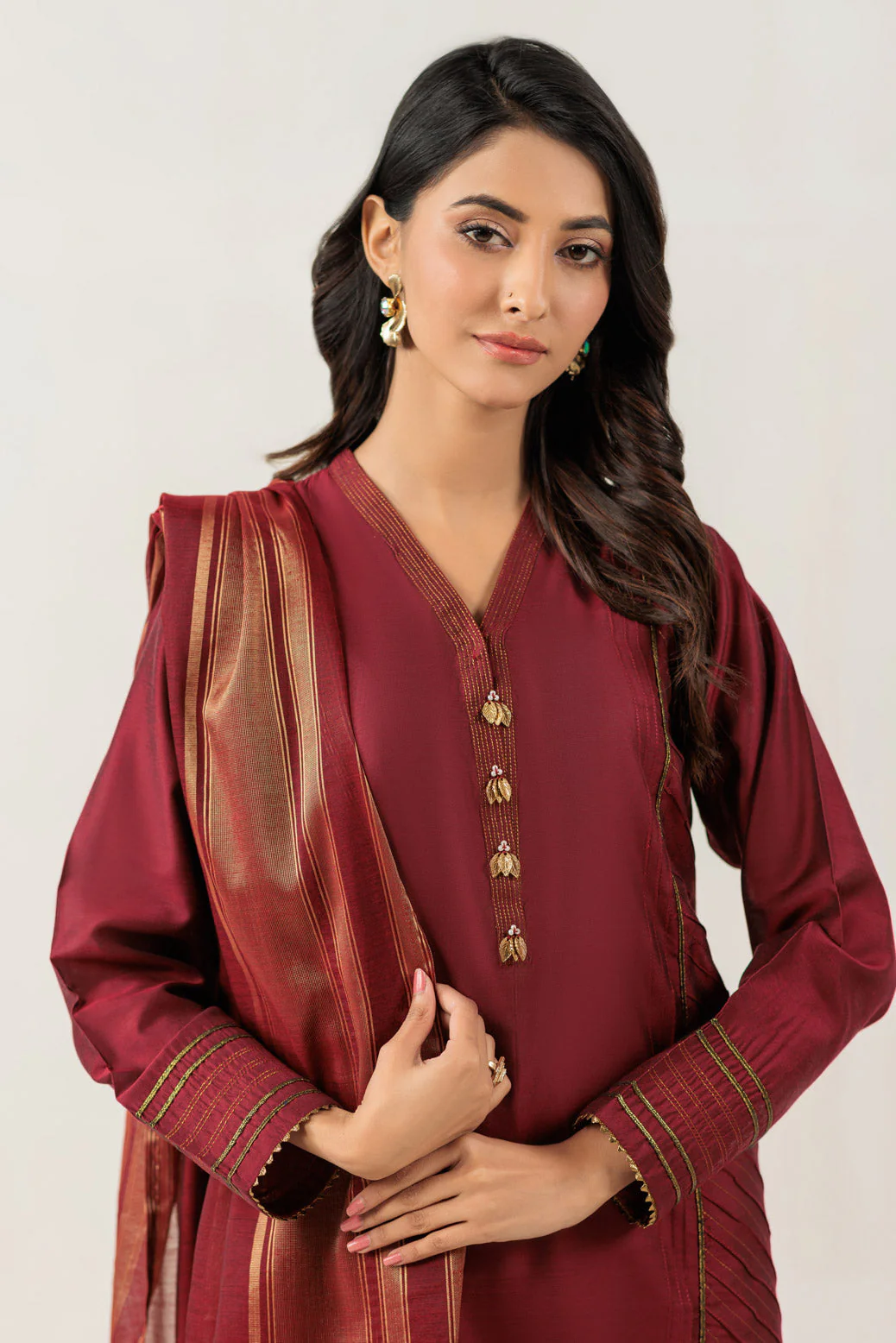 MAROON-SILK-3 PIECE (PWS7243P13) - Image 4